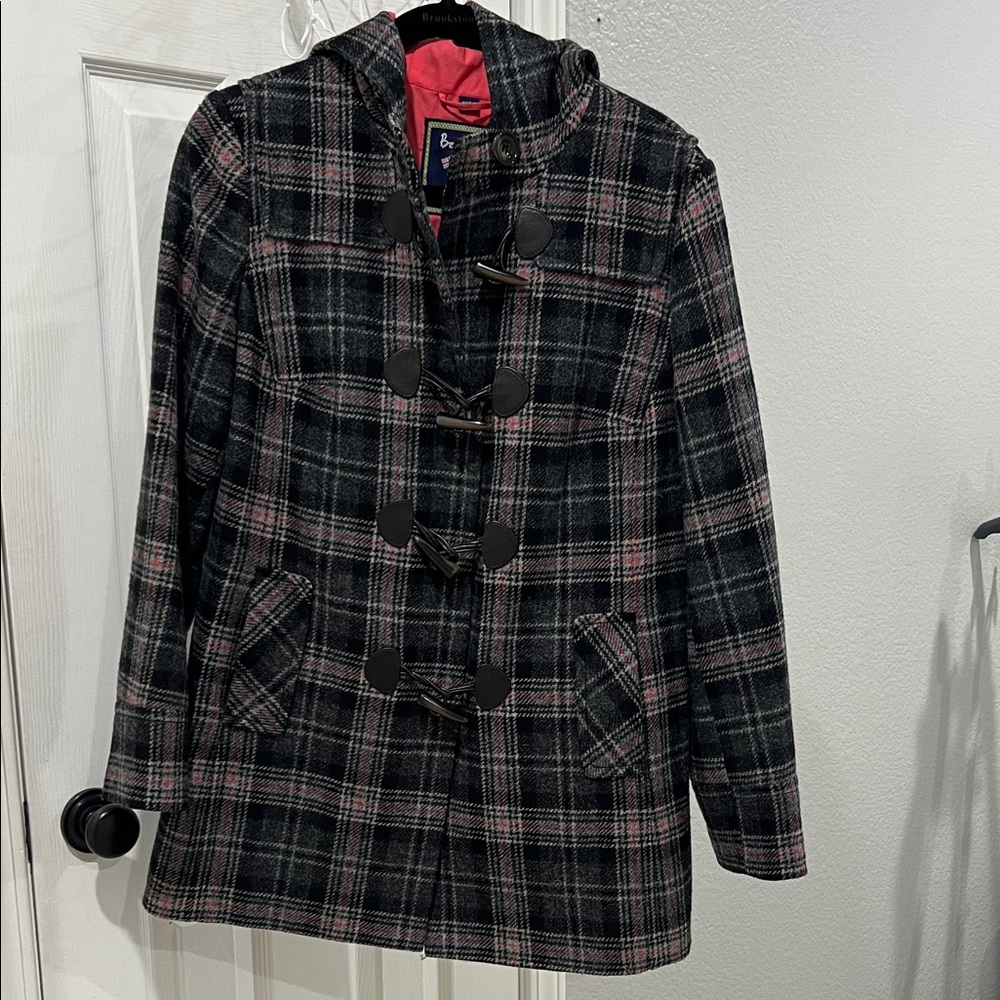 Boden wool plaid hooded jacket - pristine condition - size 8